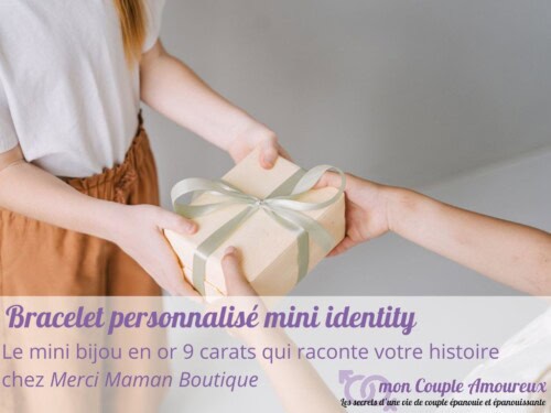 Bracelet personnalisé mini identity en or 9 carats : le mini bijou qui raconte votre histoire chez Merci Maman Boutique